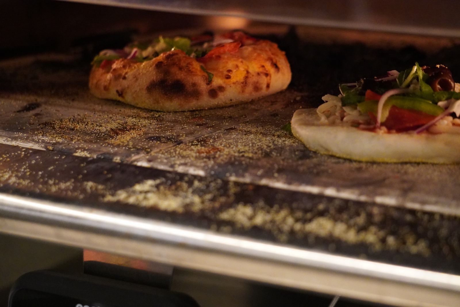 Personal pizzas firing in the Gozney oven
