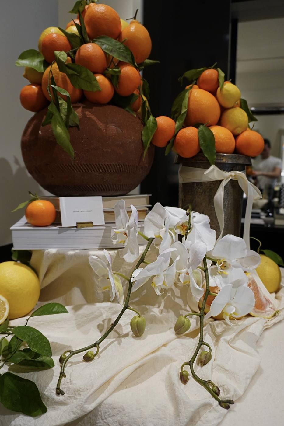 Orange and citrus floral arrangement