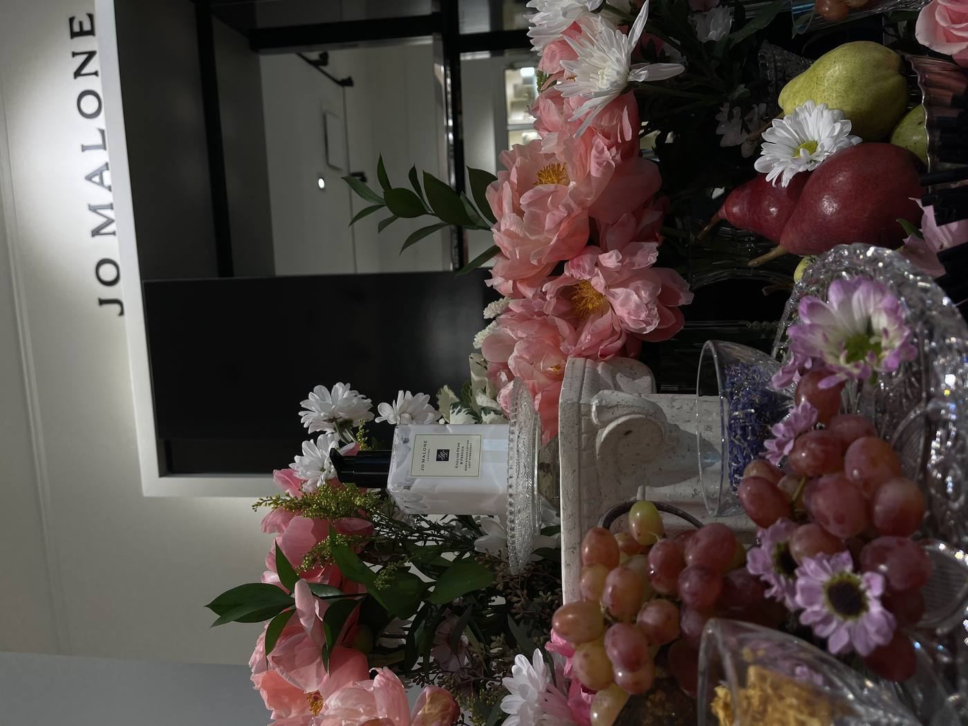 Jo Malone London peonies and fruit arrangement